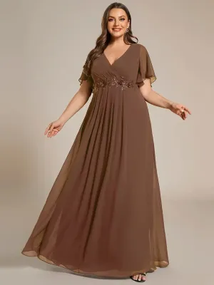 Chiffon Applique Plus Size Bridesmaids Evening Dresses
