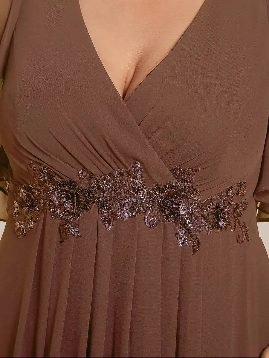 Chiffon Applique Plus Size Bridesmaids Evening Dresses