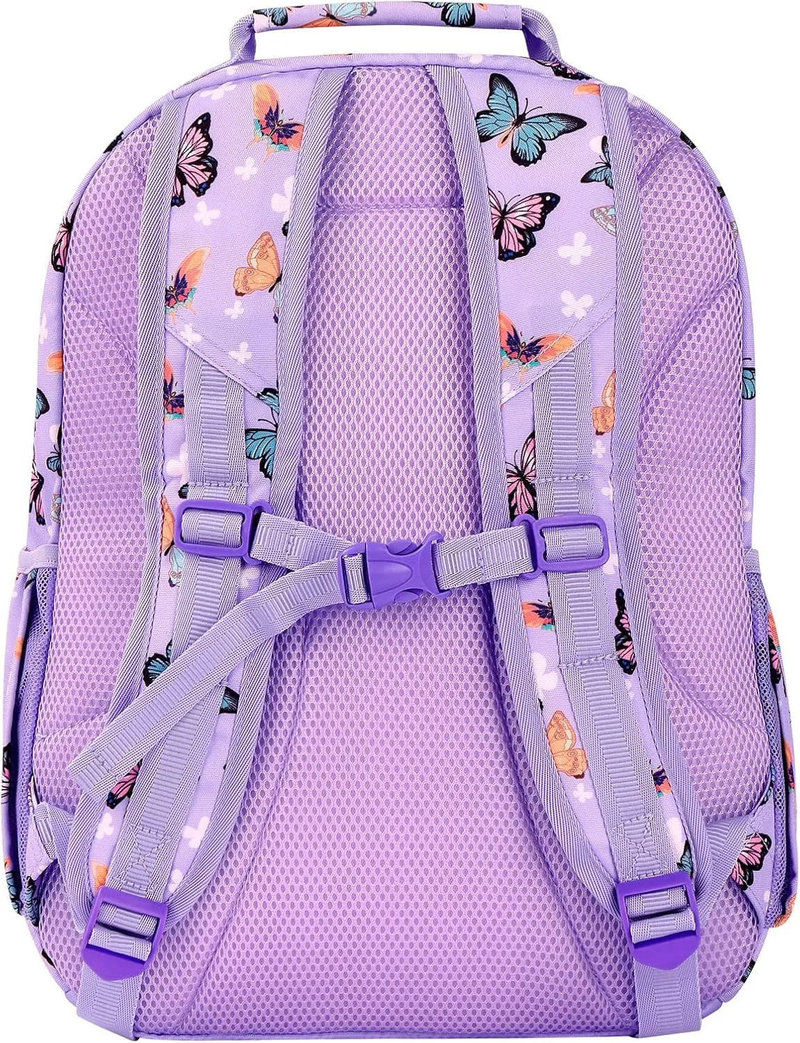 Choco Mocha Butterfly Backpack for Girls, Kids School Backpacks Girls Backpacks Ages 6-8, Kindergarten Bookbag Girl Elementary School Bag 17 Inch, Purple