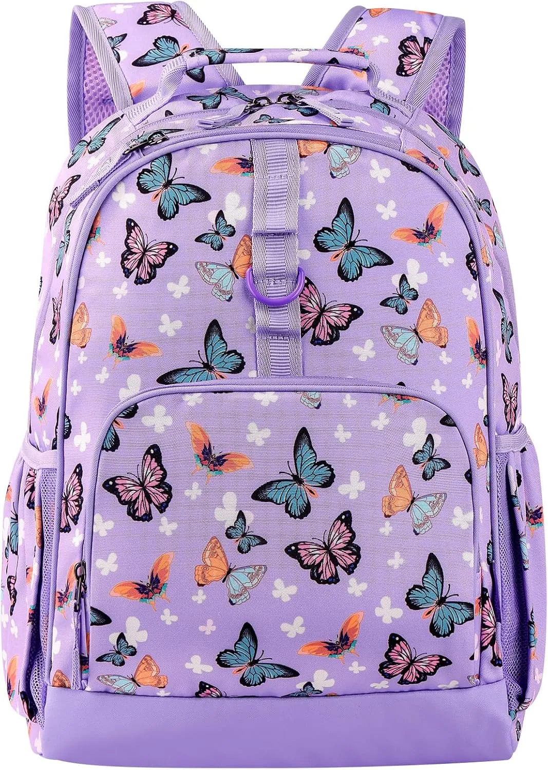 Choco Mocha Butterfly Backpack for Girls, Kids School Backpacks Girls Backpacks Ages 6-8, Kindergarten Bookbag Girl Elementary School Bag 17 Inch, Purple