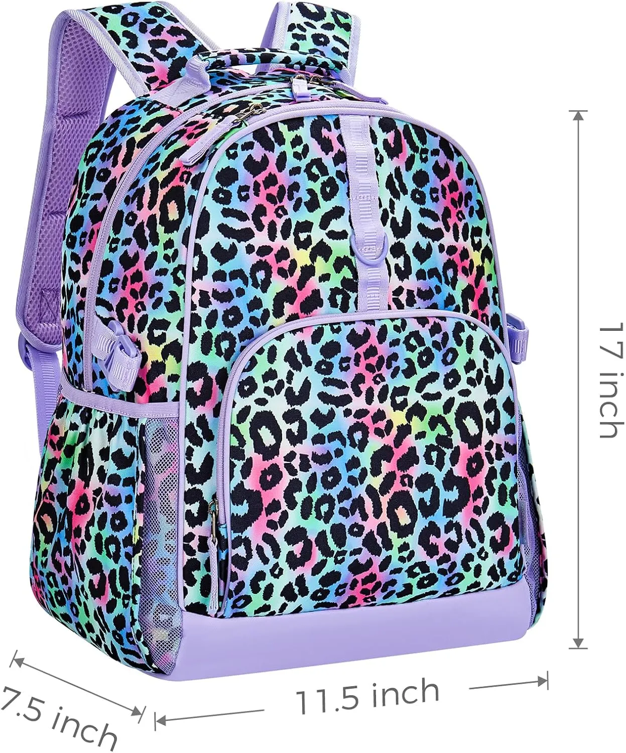 Choco Mocha Cheetah Backpack for Girls, Kids School Backpacks Girls Backpacks Ages 6-8, Kindergarten Bookbag Girl Elementary School Bag 17 Inch, Colorful