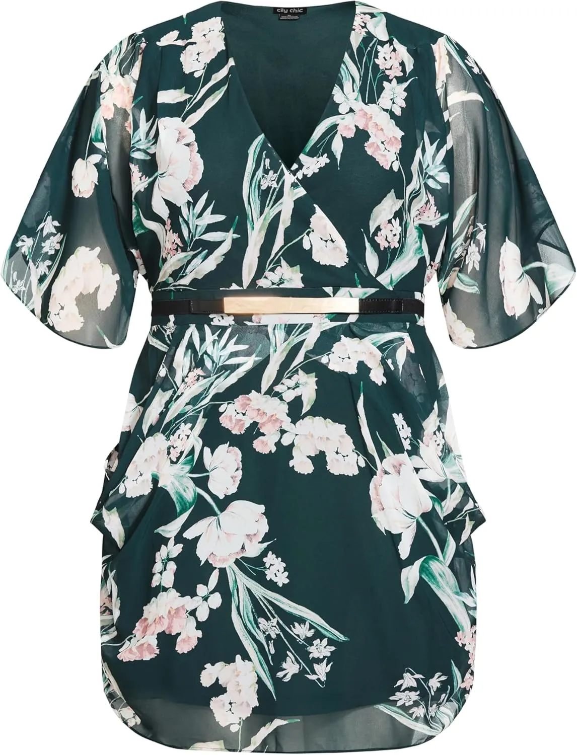 City Chic Women's Plus Size Dress - Color Wrap Print