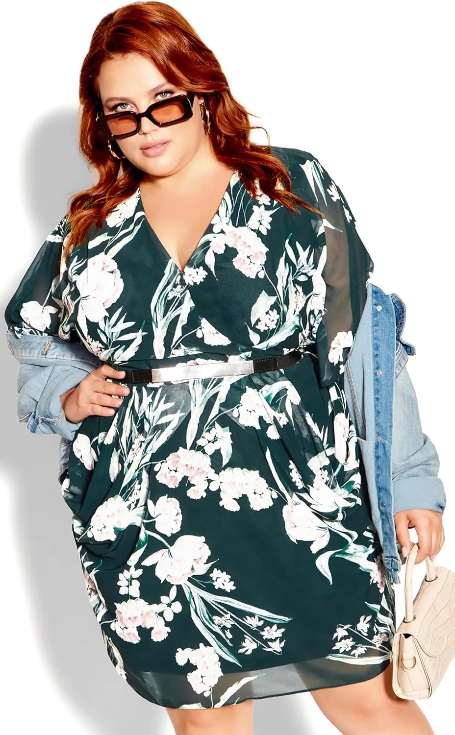 City Chic Women's Plus Size Dress - Color Wrap Print