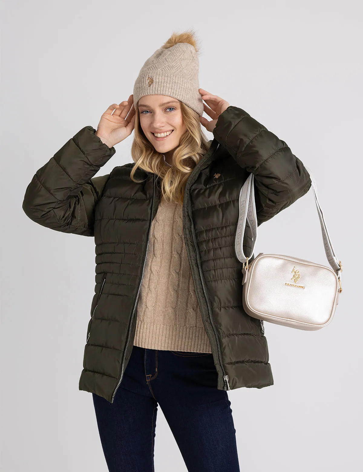 CLASSIC ZIP METALLIC CROSSBODY BAG