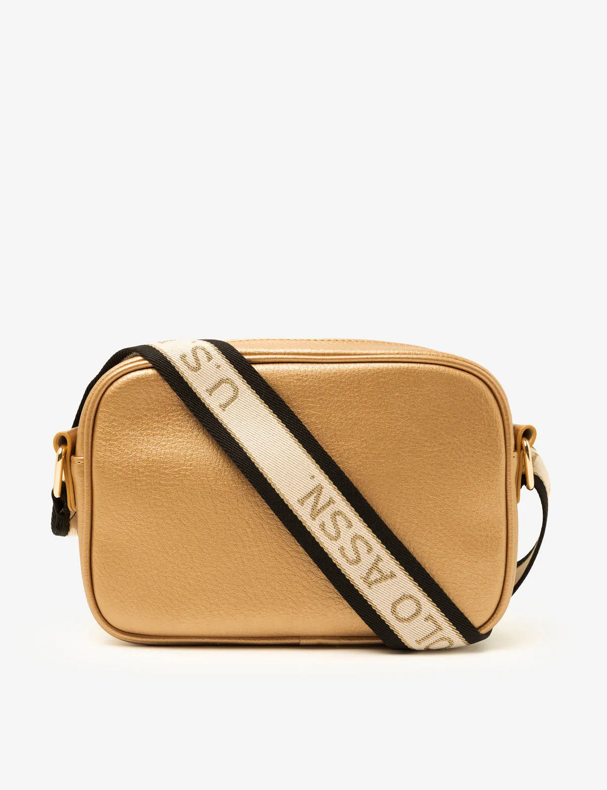 CLASSIC ZIP METALLIC CROSSBODY BAG