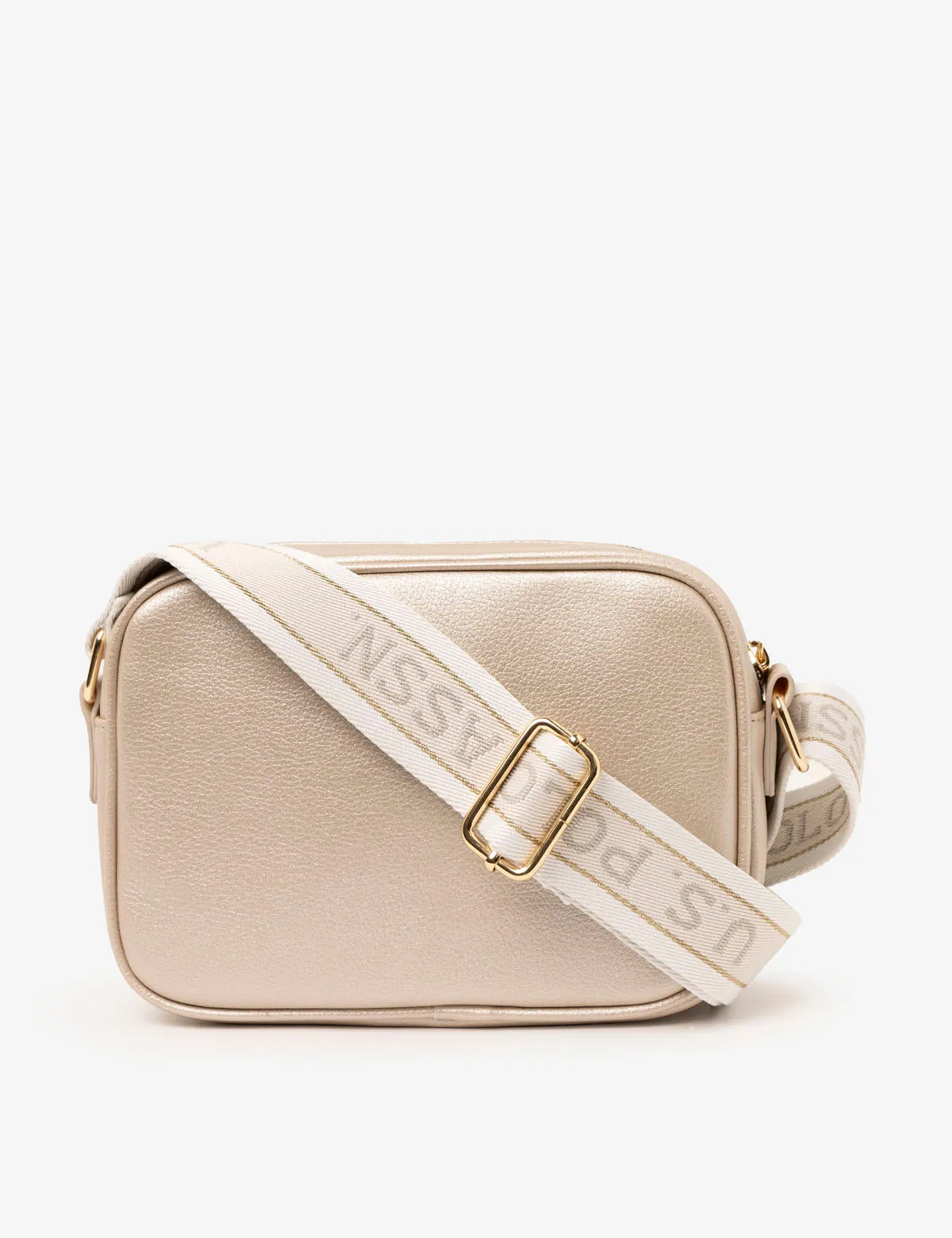 CLASSIC ZIP METALLIC CROSSBODY BAG
