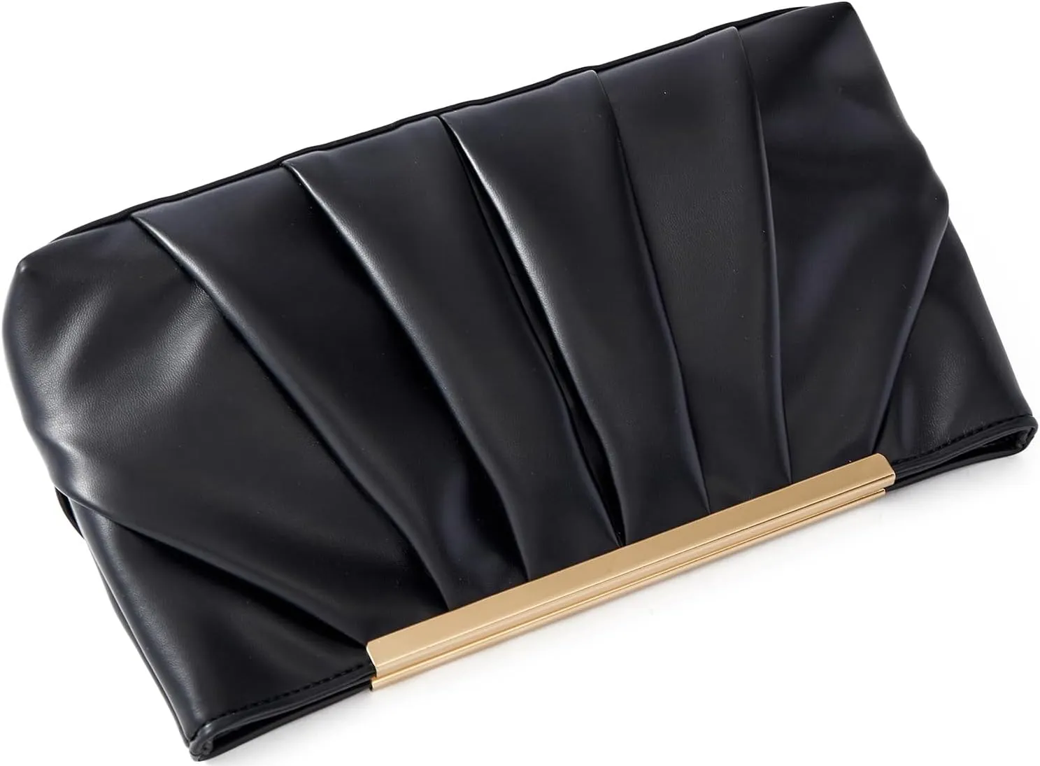 Clutch Purse Dressy Pleated Formal Evening Bag Simple Classy Handbag for Women