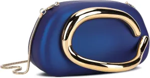 Clutch Purse for Women Gold Metal Closure Burgundy Red Clutch Evening Bag Chain Crossbody Purse