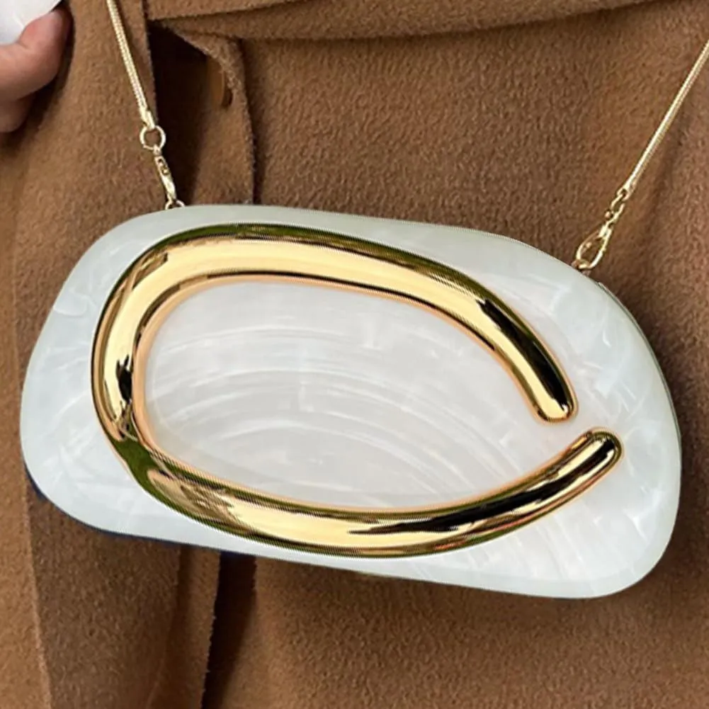 Clutch Purses for Women Gold Metal Evening Clutch Handbag Retro Burgundy Purse Chain Crossbody Bag Chic Party Bag