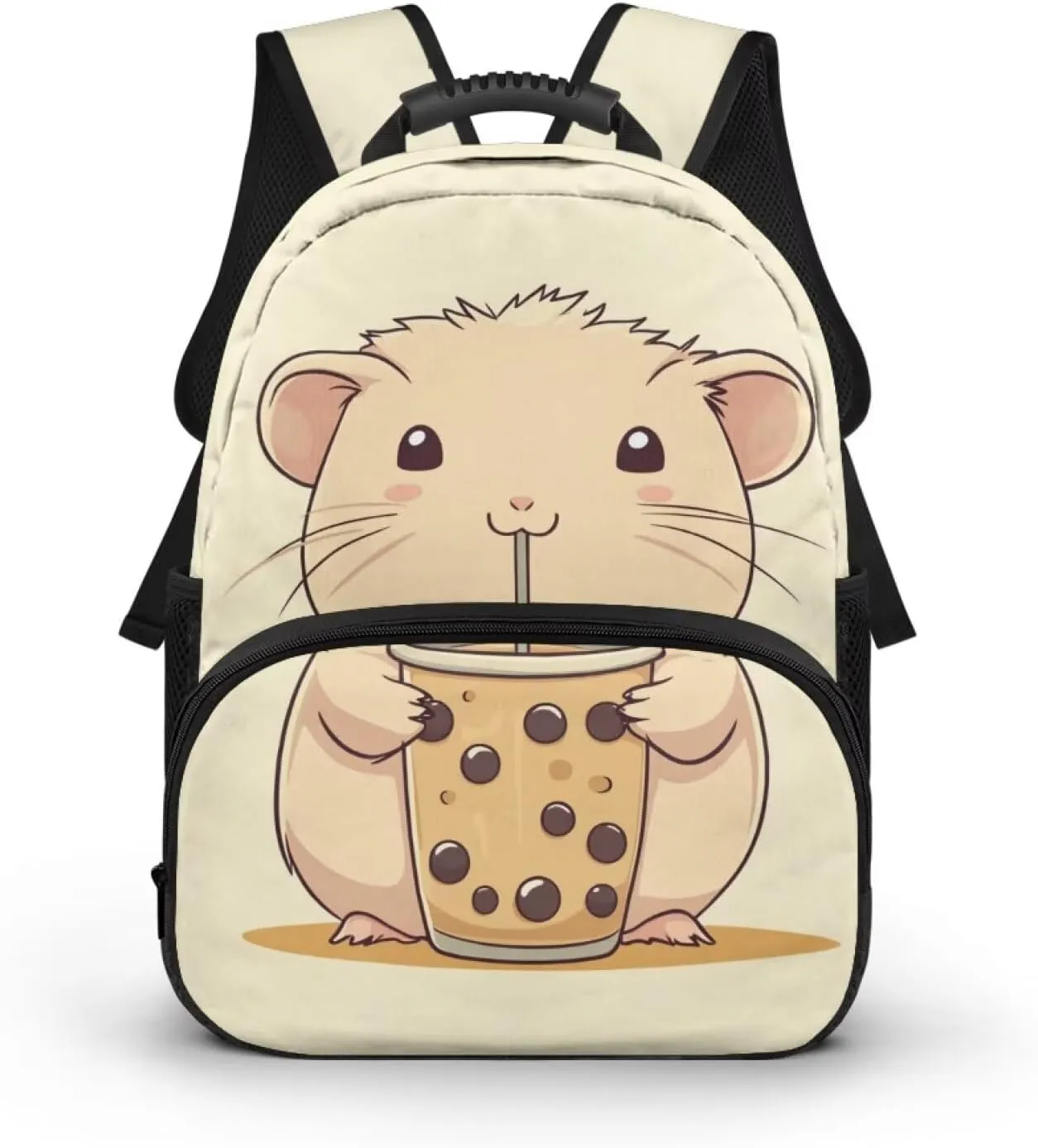 COEQINE Girls School Backpacks Ages 6-8 Capybara School Bag for Kids Lightweight Kawaii Boba Milk Bookbag for Toddler Preschool Kindergarten Small Mini Handbag for Women Tracel Rucksack