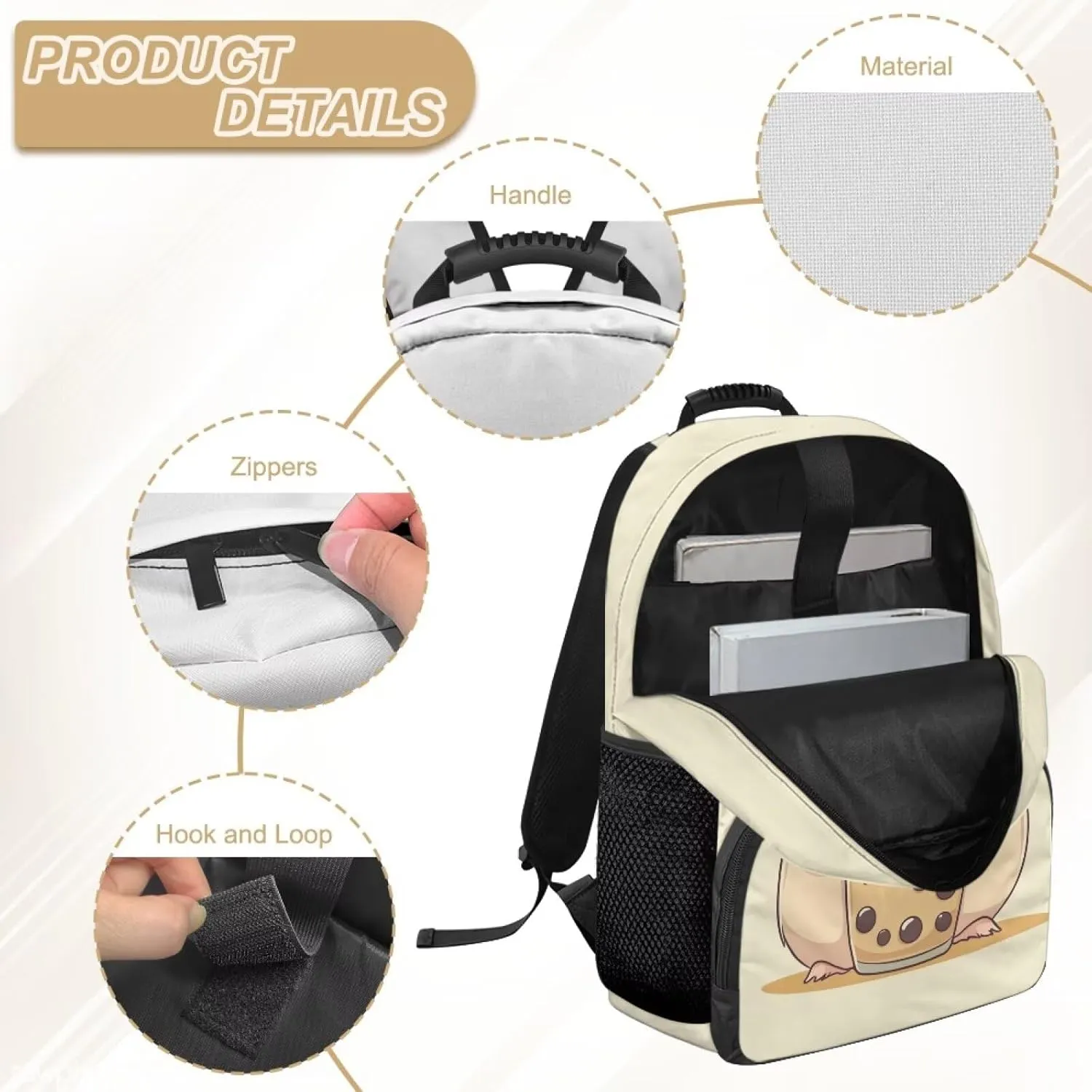 COEQINE Girls School Backpacks Ages 6-8 Capybara School Bag for Kids Lightweight Kawaii Boba Milk Bookbag for Toddler Preschool Kindergarten Small Mini Handbag for Women Tracel Rucksack