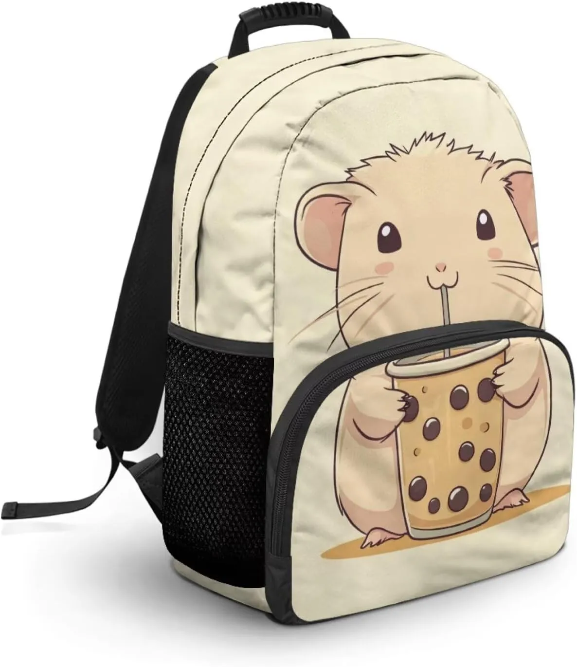 COEQINE Girls School Backpacks Ages 6-8 Capybara School Bag for Kids Lightweight Kawaii Boba Milk Bookbag for Toddler Preschool Kindergarten Small Mini Handbag for Women Tracel Rucksack