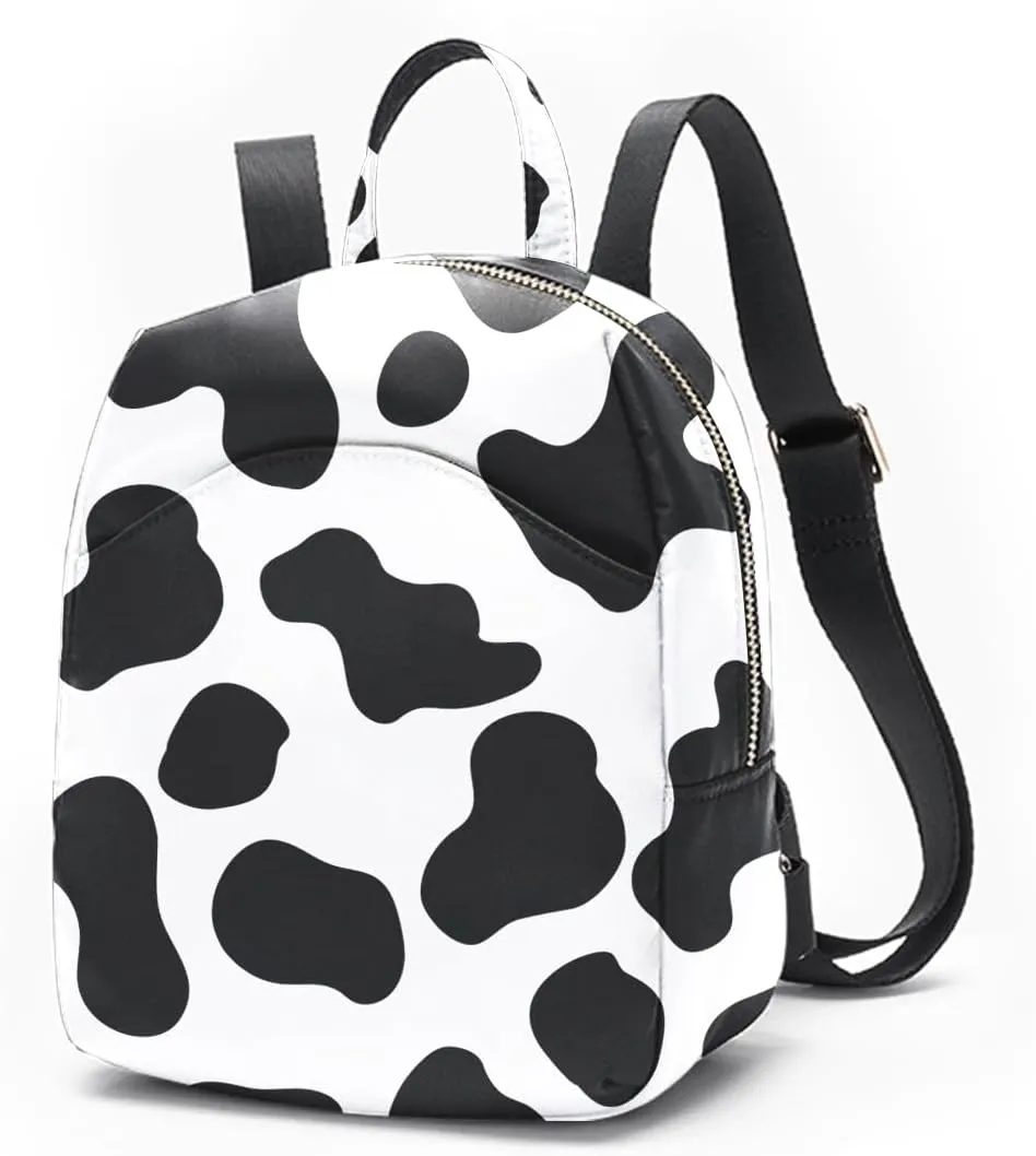 Colorful Cow Print Mini Backpack Purses for Women Light Weight Small Backpack Waterproof Purses Daily Anti-theft Back Pocket