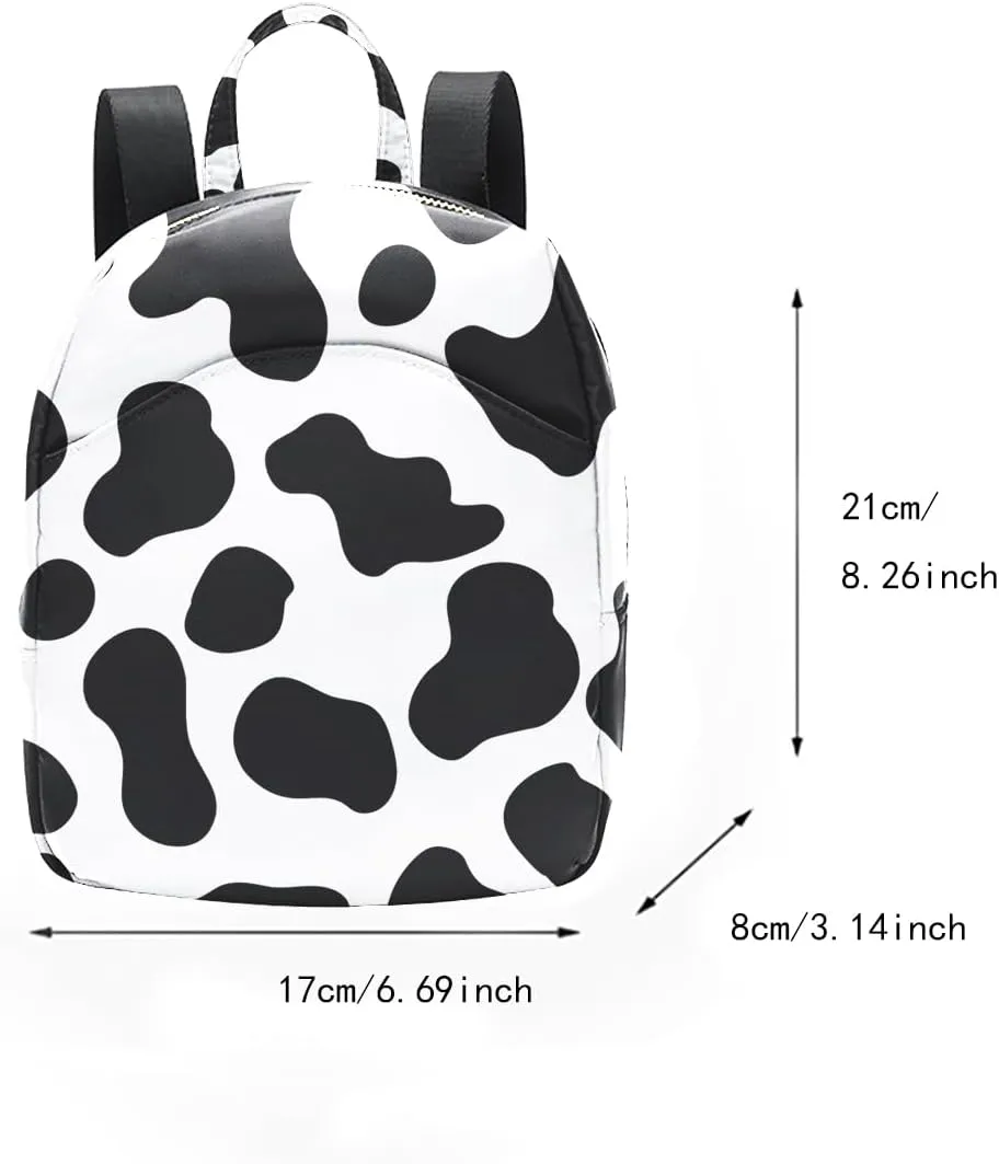 Colorful Cow Print Mini Backpack Purses for Women Light Weight Small Backpack Waterproof Purses Daily Anti-theft Back Pocket