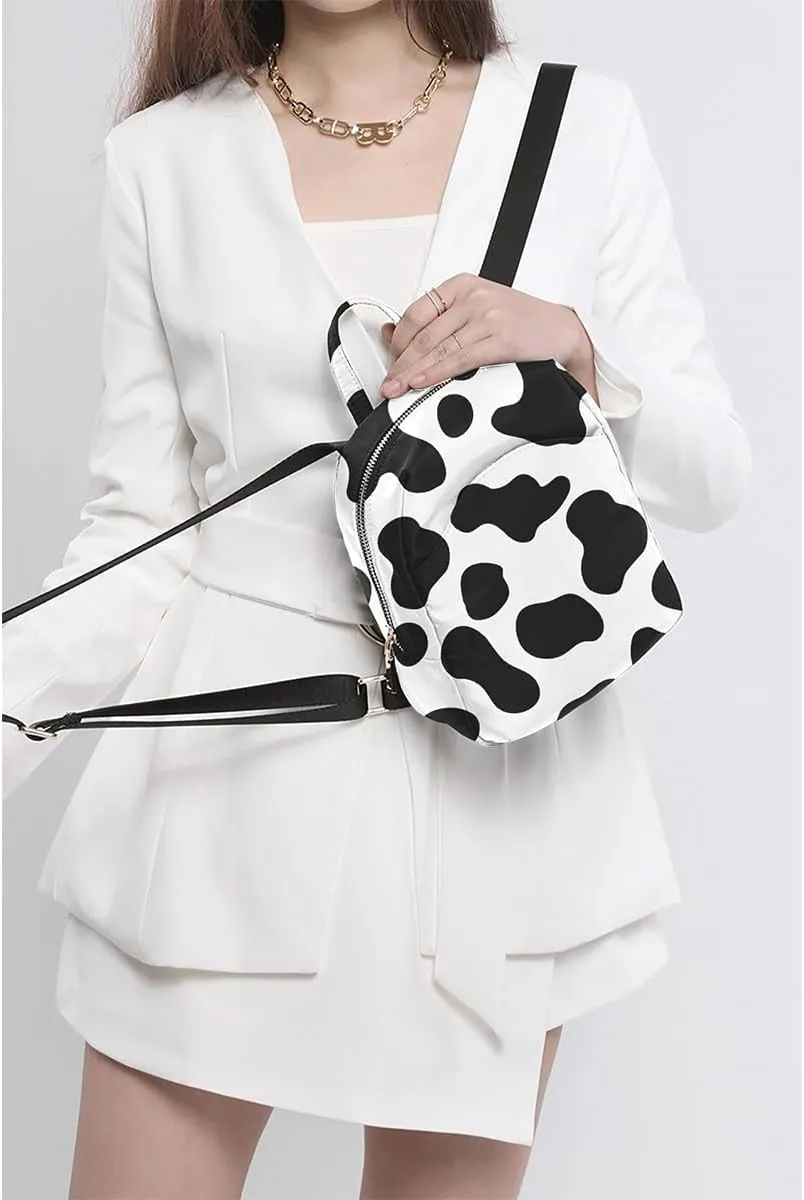 Colorful Cow Print Mini Backpack Purses for Women Light Weight Small Backpack Waterproof Purses Daily Anti-theft Back Pocket