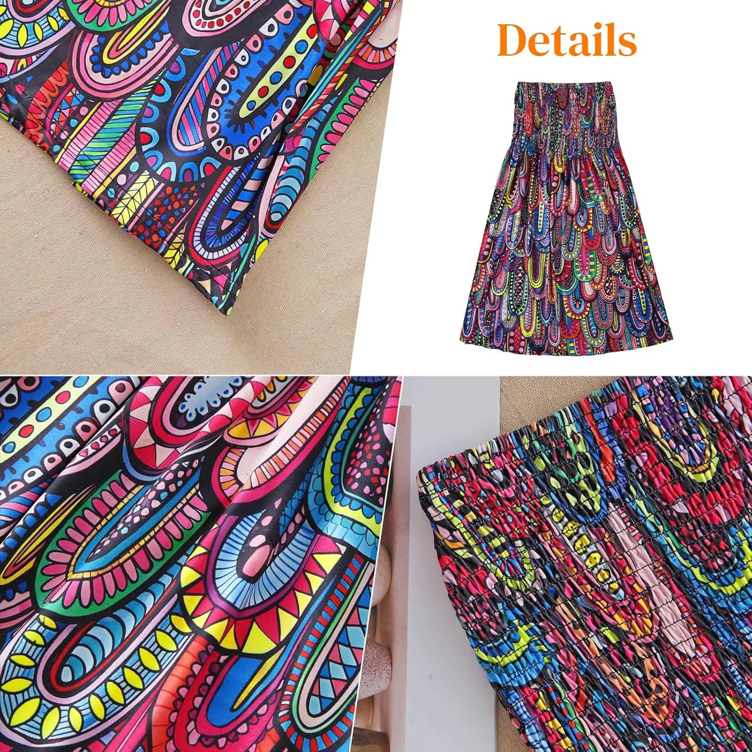 Comeon Women Tube Top Dress Strapless Summer Dress Cover Ups Pleated Off Shoulder Tunic Sundresses Sleeveless Casual Dresses