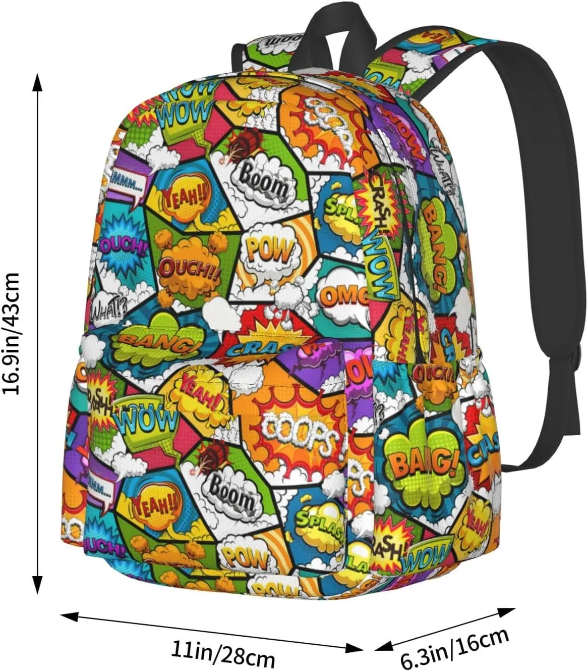 Comic Book Bomb Pattern Backpack 17 ", Features Your Sorority'S Logo And Quotes For A Personalized Touch. This Unique And Customized Backpack Is Perfect For Jogging And Hiking