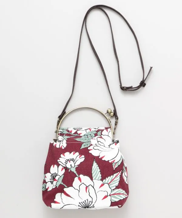 Convertible Floral GAMAGUCHI Clasp Bag