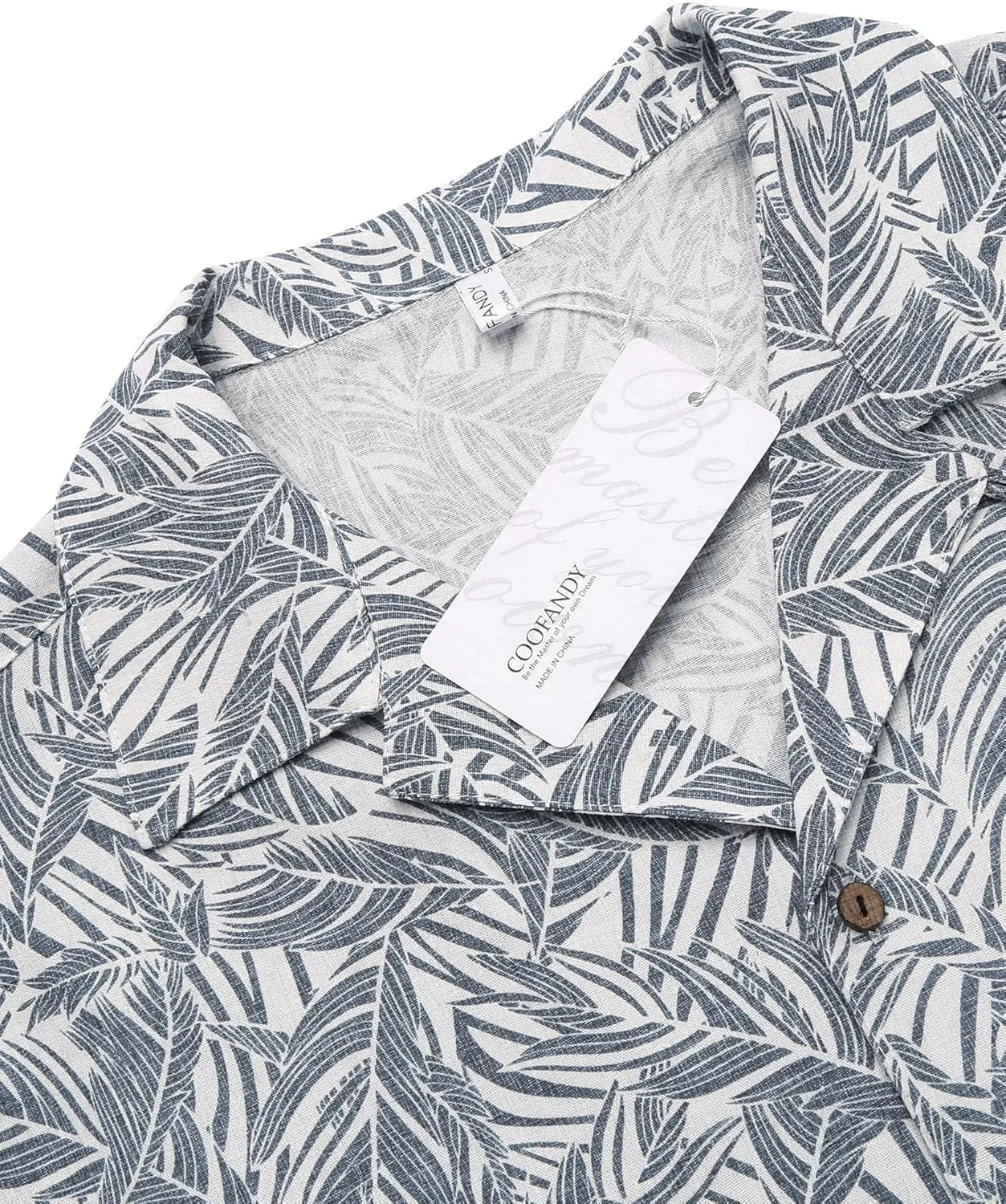 COOFANDY Men's Hawaiian Floral Shirts Cotton Linen Button Down Tropical Holiday Beach Shirts