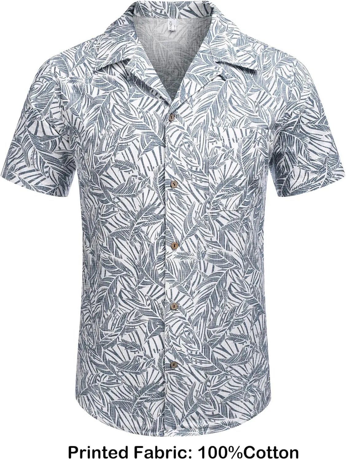 COOFANDY Men's Hawaiian Floral Shirts Cotton Linen Button Down Tropical Holiday Beach Shirts