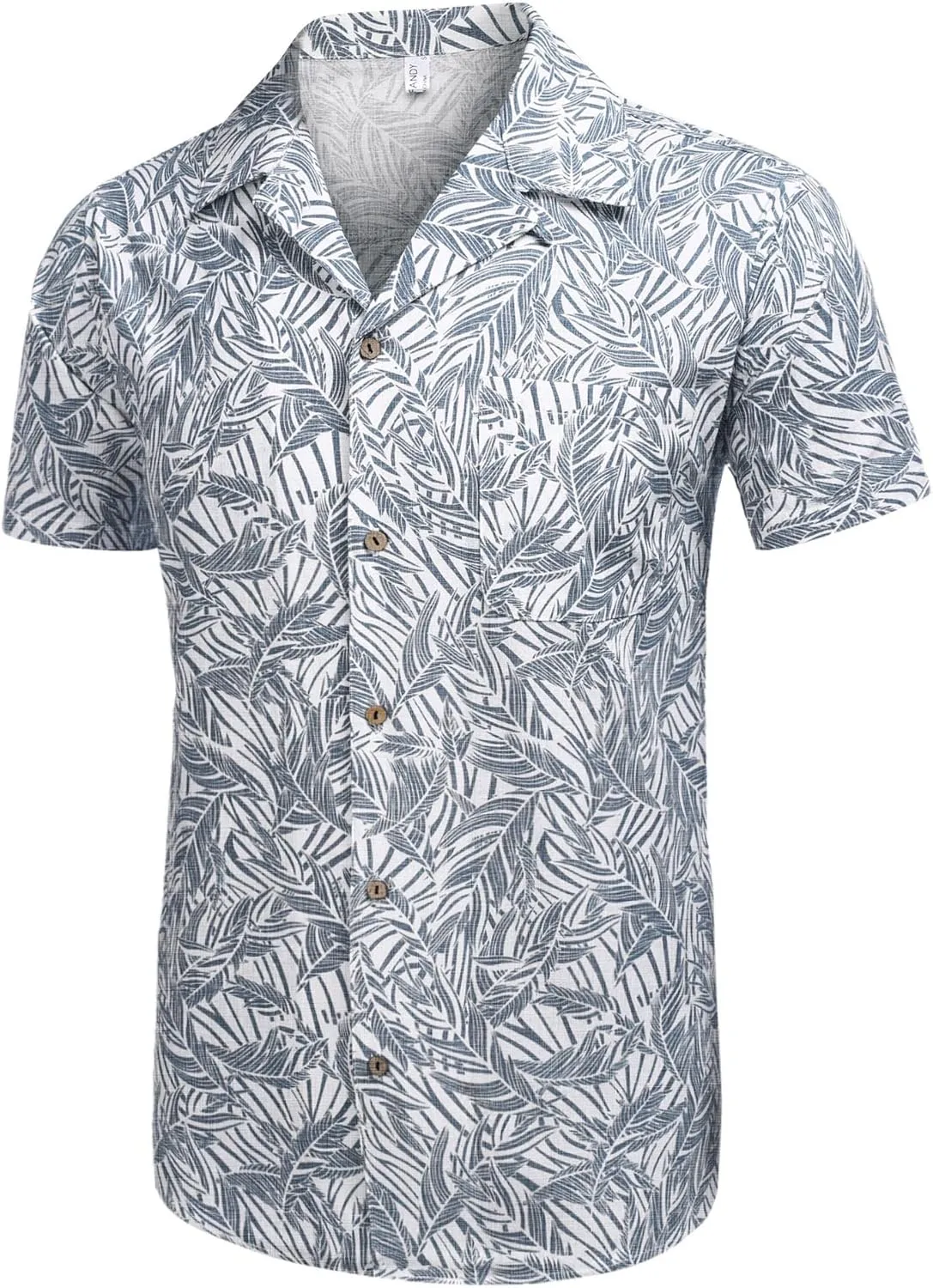 COOFANDY Men's Hawaiian Floral Shirts Cotton Linen Button Down Tropical Holiday Beach Shirts