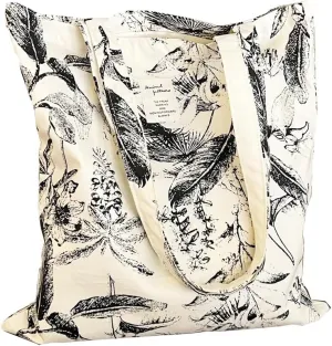 Cotton Canvas Tote Bag Reusable Soft Grocery Cloth Bag Floral Shoulder Bag for Beach Travel Shopping
