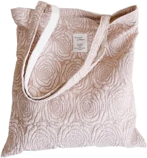 Cotton Canvas Tote Bag Reusable Soft Grocery Cloth Bag Floral Shoulder Bag for Beach Travel Shopping