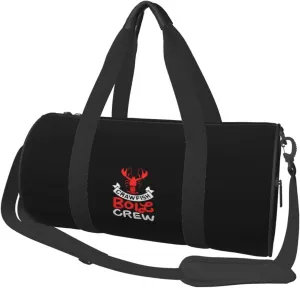 Crawfish Boil Crew Travel Luggage Duffel Bag Sports Rolling Foldable Duffel Bag, Black