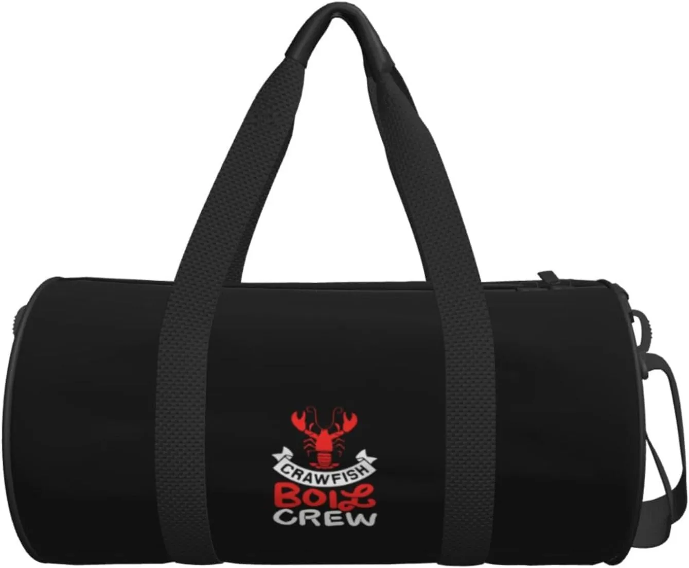 Crawfish Boil Crew Travel Luggage Duffel Bag Sports Rolling Foldable Duffel Bag, Black