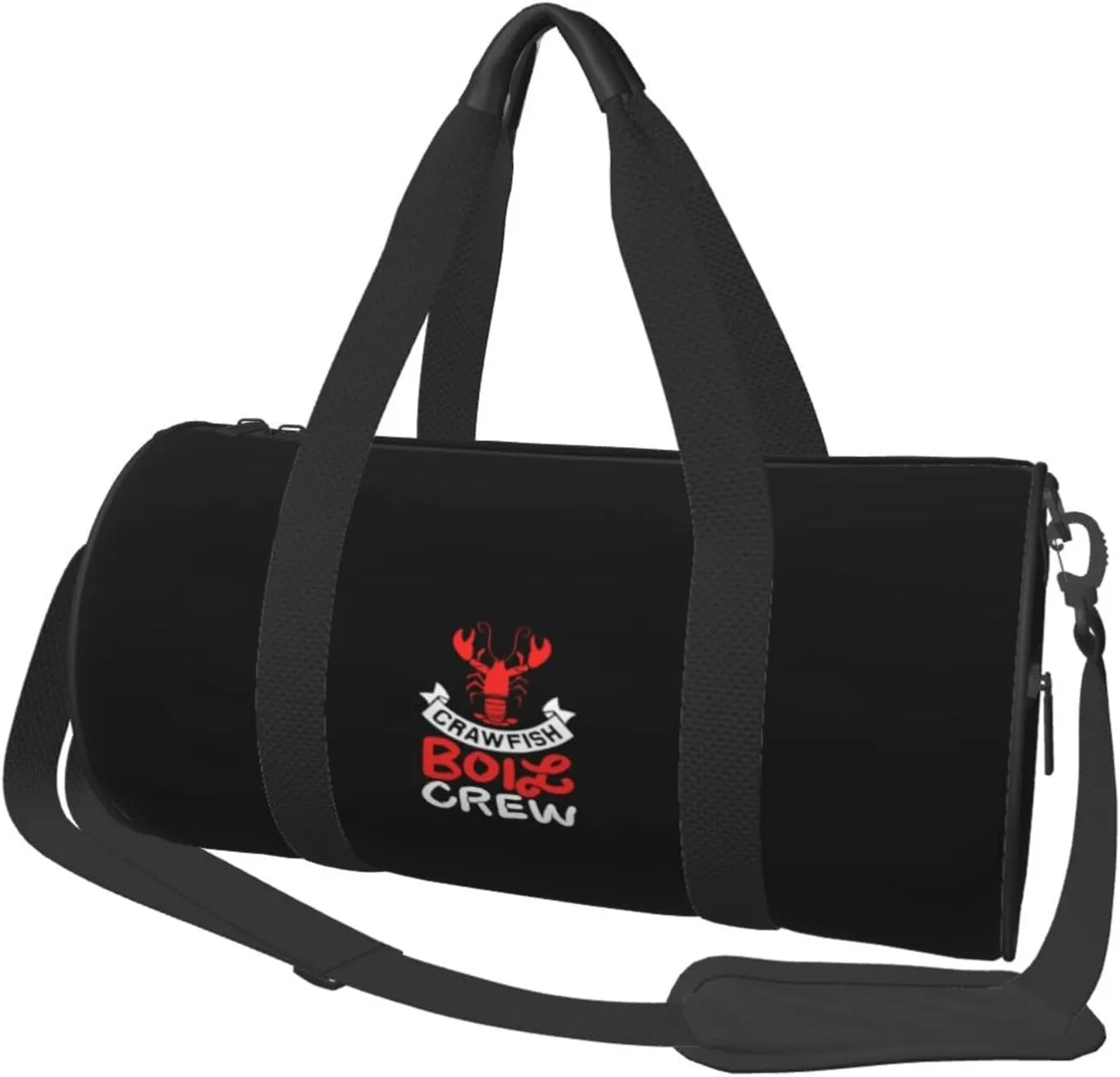 Crawfish Boil Crew Travel Luggage Duffel Bag Sports Rolling Foldable Duffel Bag, Black
