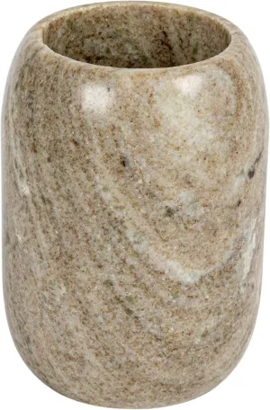Creative Co-Op Modern Marble Bottle Holder, White Crock, Natural