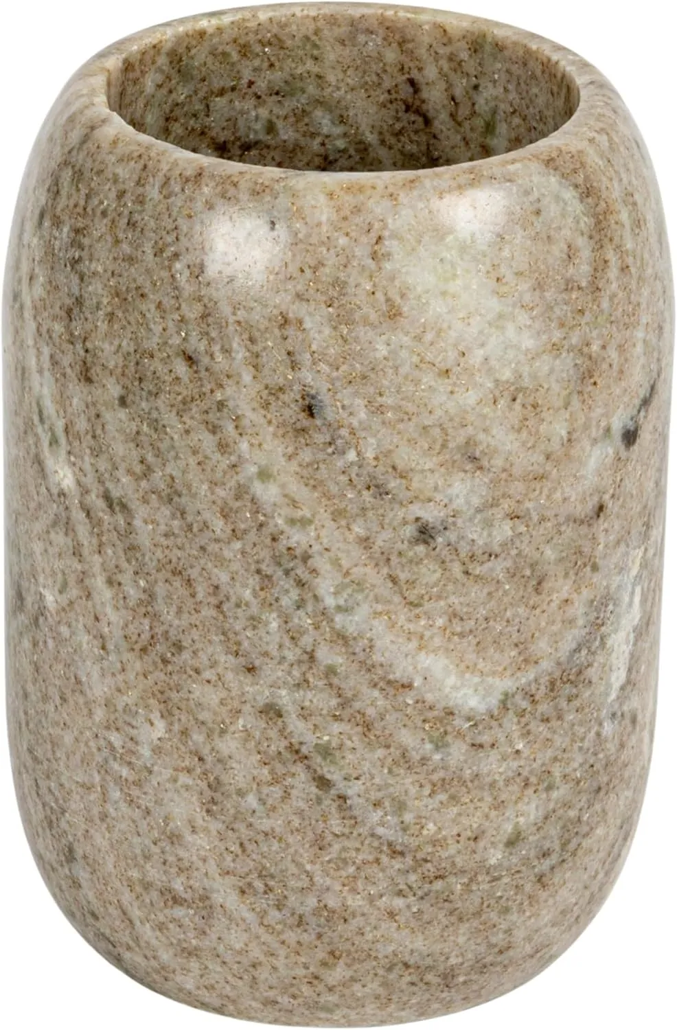 Creative Co-Op Modern Marble Bottle Holder, White Crock, Natural
