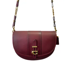 Crossbody Designer By Coach In Maroon, Size:Medium