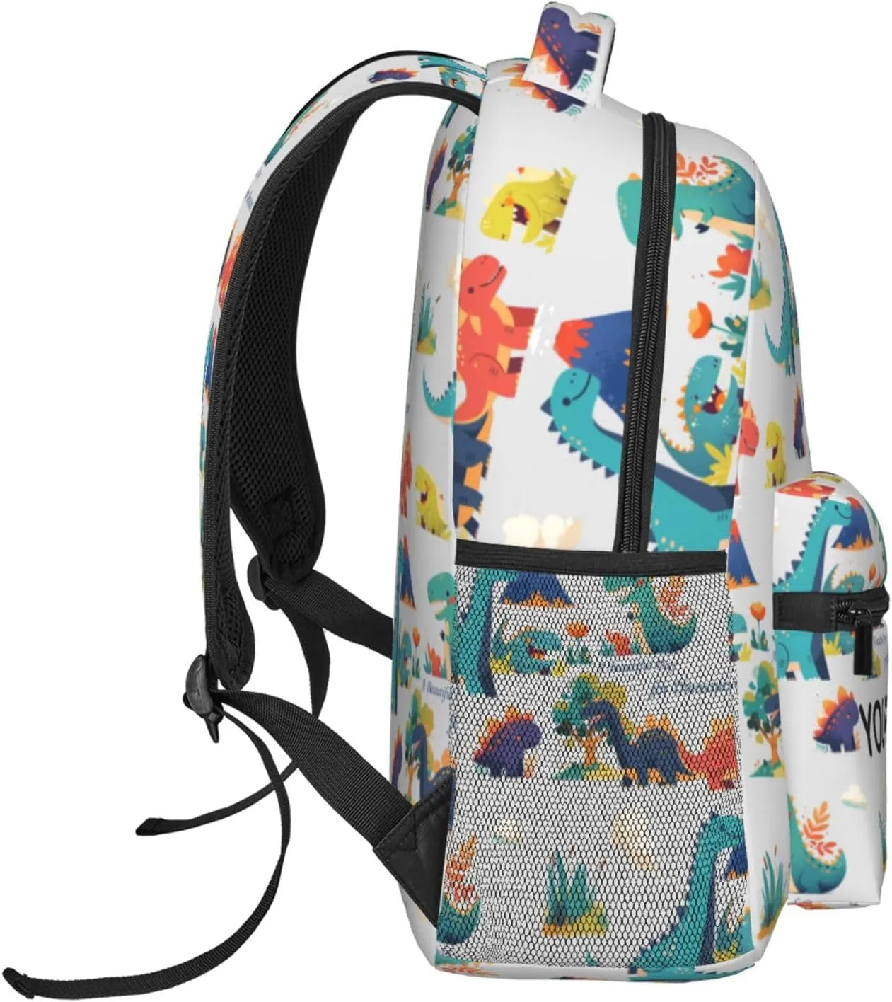 Custom Cute Dinosaur Backpack,Personalized Cartoon Daypacks With Name/Text,Customized Laptop Backpack For Women Men,Large Capacity Casual Travel Computer Bag For Work Travel Camping
