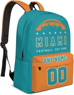 Custom Miami Backpacks Personalized Name And Number Backpack Travel Bag Shoulder Bag Gifts for Men Women