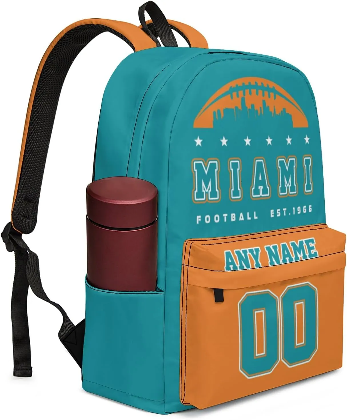Custom Miami Backpacks Personalized Name And Number Backpack Travel Bag Shoulder Bag Gifts for Men Women
