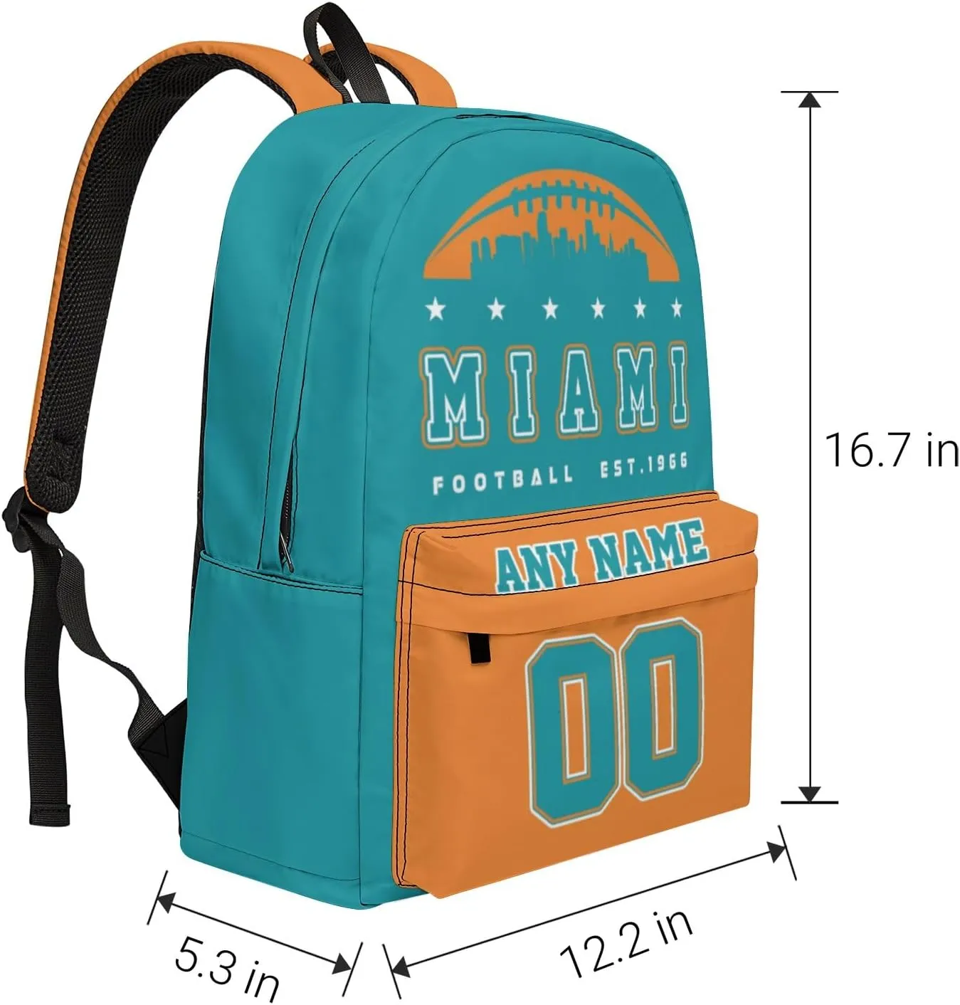 Custom Miami Backpacks Personalized Name And Number Backpack Travel Bag Shoulder Bag Gifts for Men Women