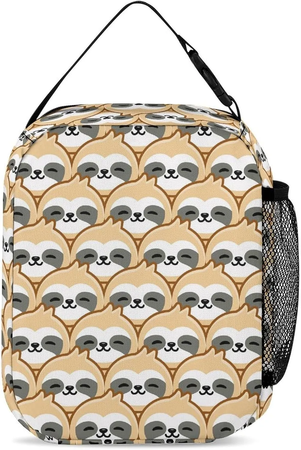 Custom Sloth Backpack with Lunch Box & Pencil Case, 16 Inch Cute Sloths Themed Bookbag, Adjustable Lightweight Large Capacity, Colorful Daily Casual Backpacks Set with Lunch Bag