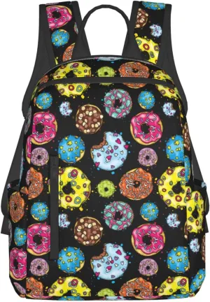 Cute Donut Backpacks 15 Inch Laptop Backpack Multipurpose Double Shoulder Bag for Men Women Gifts