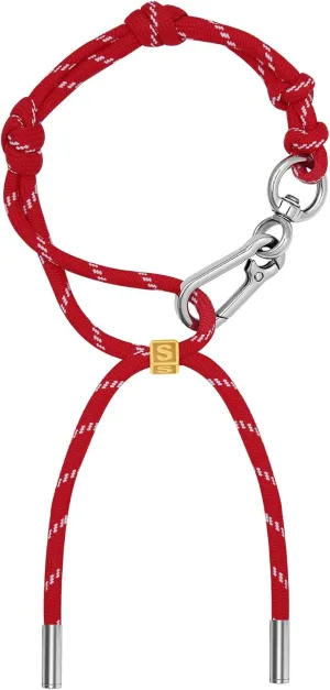 Cute Initials Charm Rope Keychain for Women Men Carabiner Knot Lanyard Keyring, Charms for Purse Handbag Backpacks