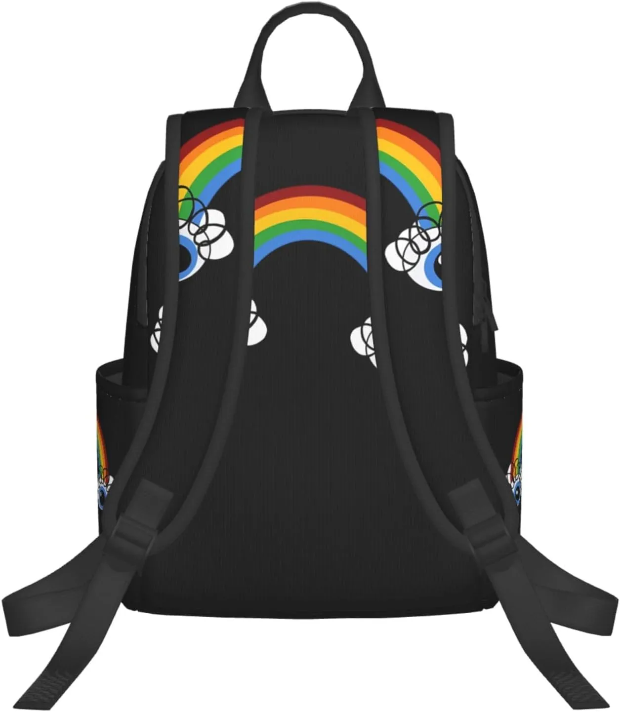 Cute Rainbow Eyes Casual Backpacks Large Capacity Laptop Backpack Sports Rucksack Travel Daypack Adjustable Shoulder Strap Work Bag for Outdoor Camping