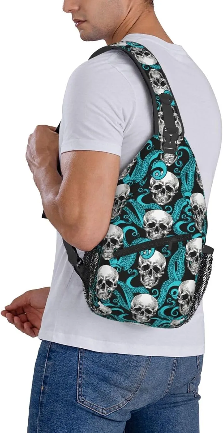 Cute Sea Otters Sling Bag Casual Chest Bags Adjustable Crossbody Bag Shoulder Backpack For Travel Hiking