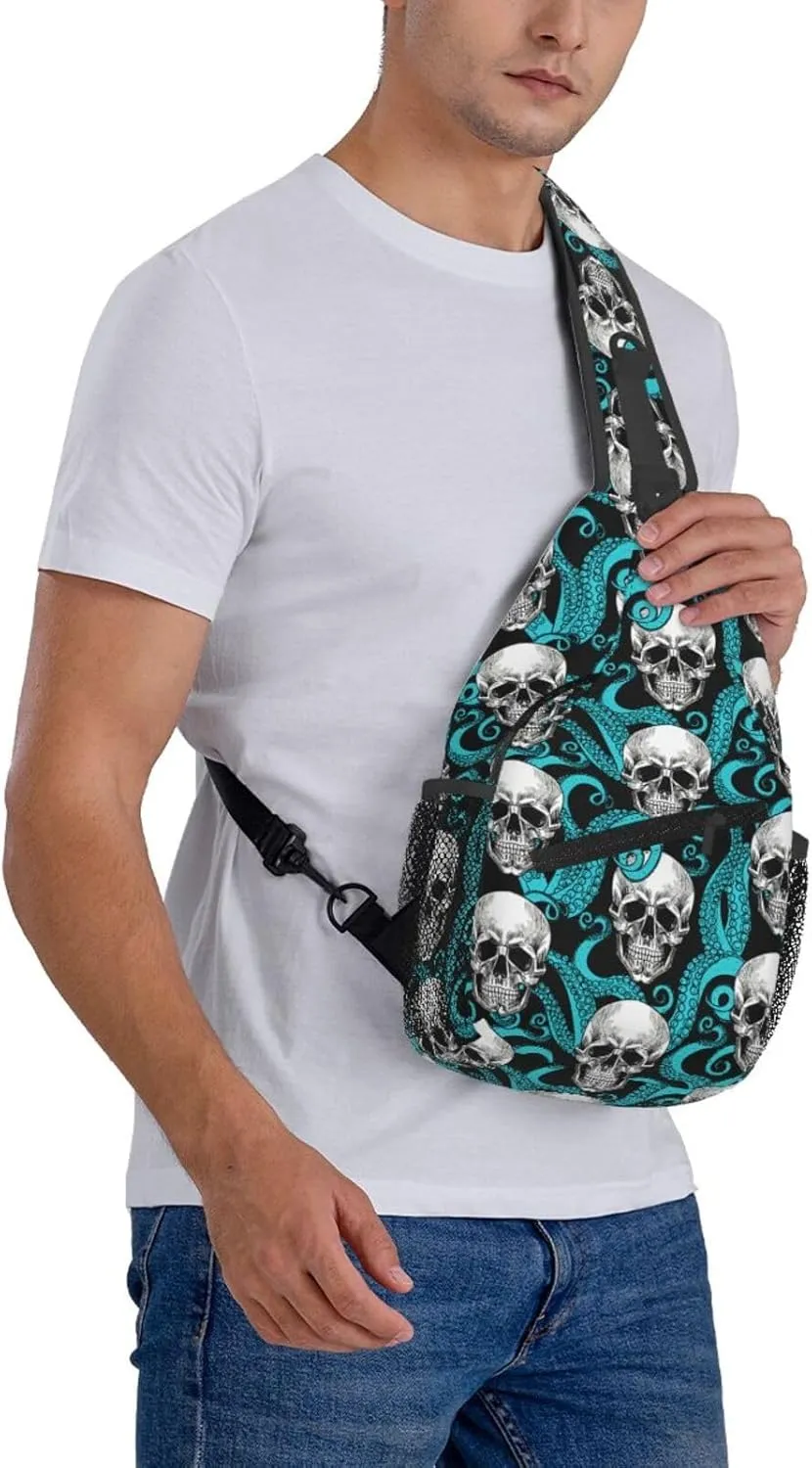 Cute Sea Otters Sling Bag Casual Chest Bags Adjustable Crossbody Bag Shoulder Backpack For Travel Hiking
