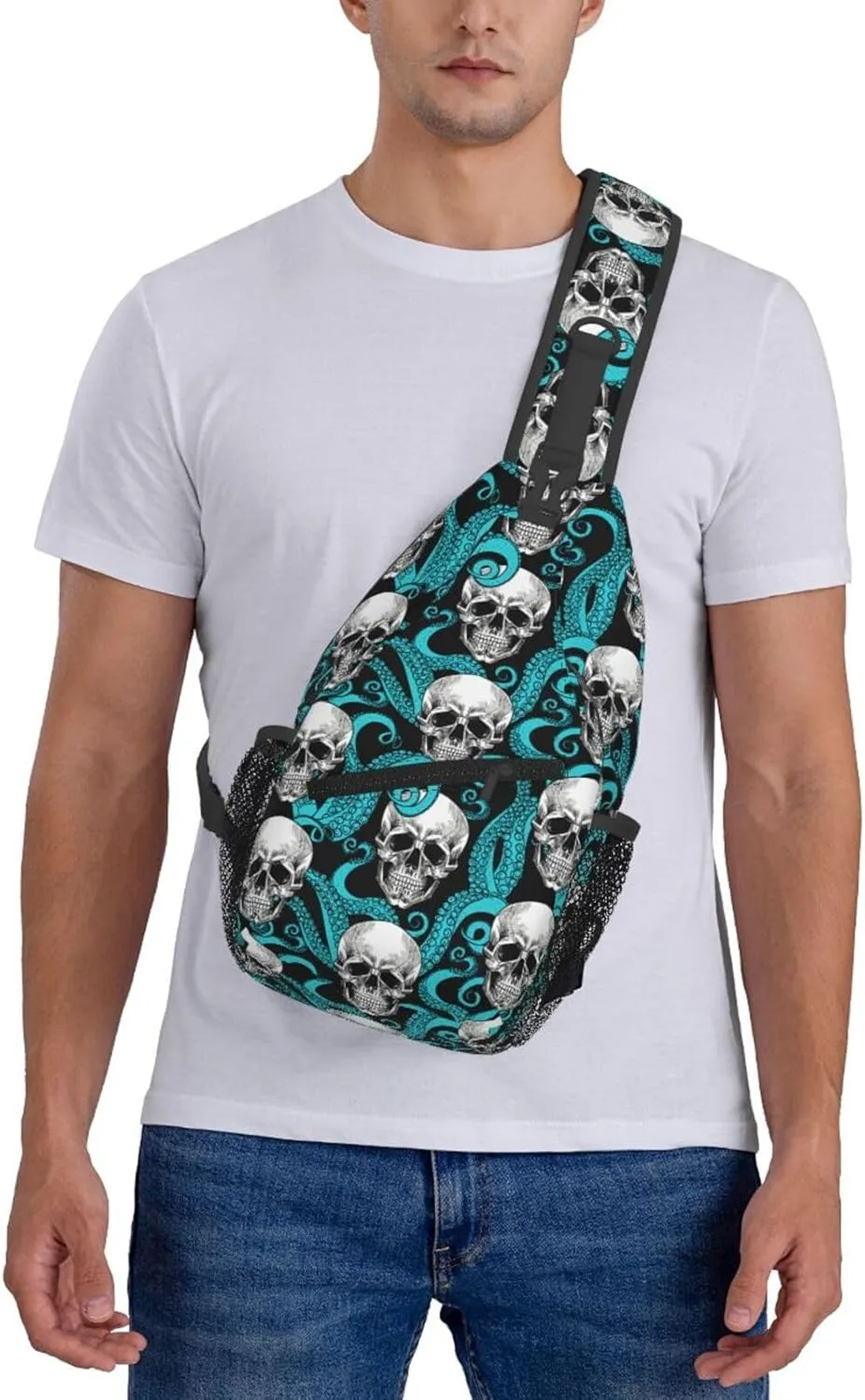 Cute Sea Otters Sling Bag Casual Chest Bags Adjustable Crossbody Bag Shoulder Backpack For Travel Hiking