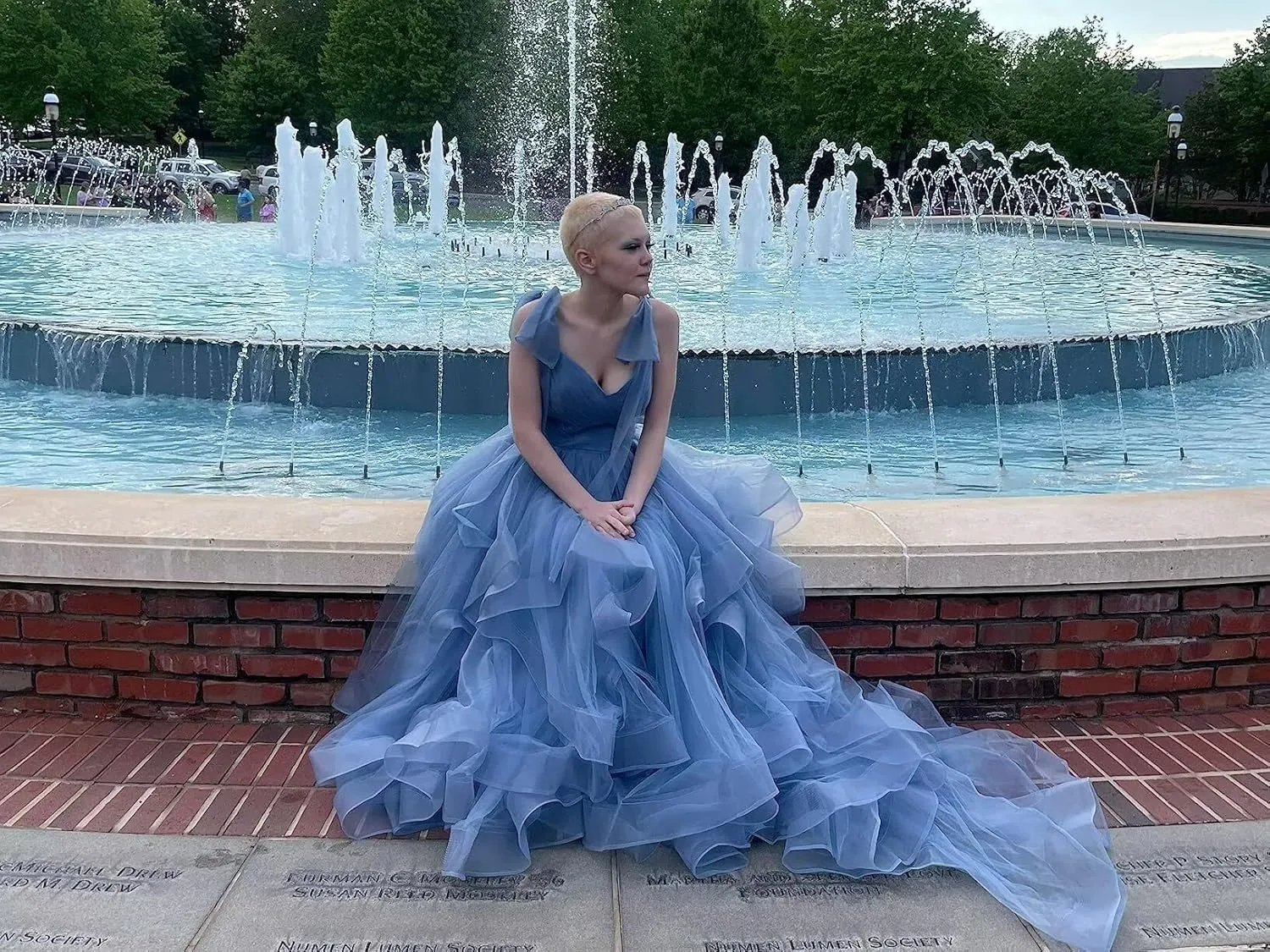 CWOAPO Layered Ruffles Tulle Prom Dresses Spaghetti Strap Ball Gowns Long Elegant V Neck Bow Formal Evening Dresses 2025