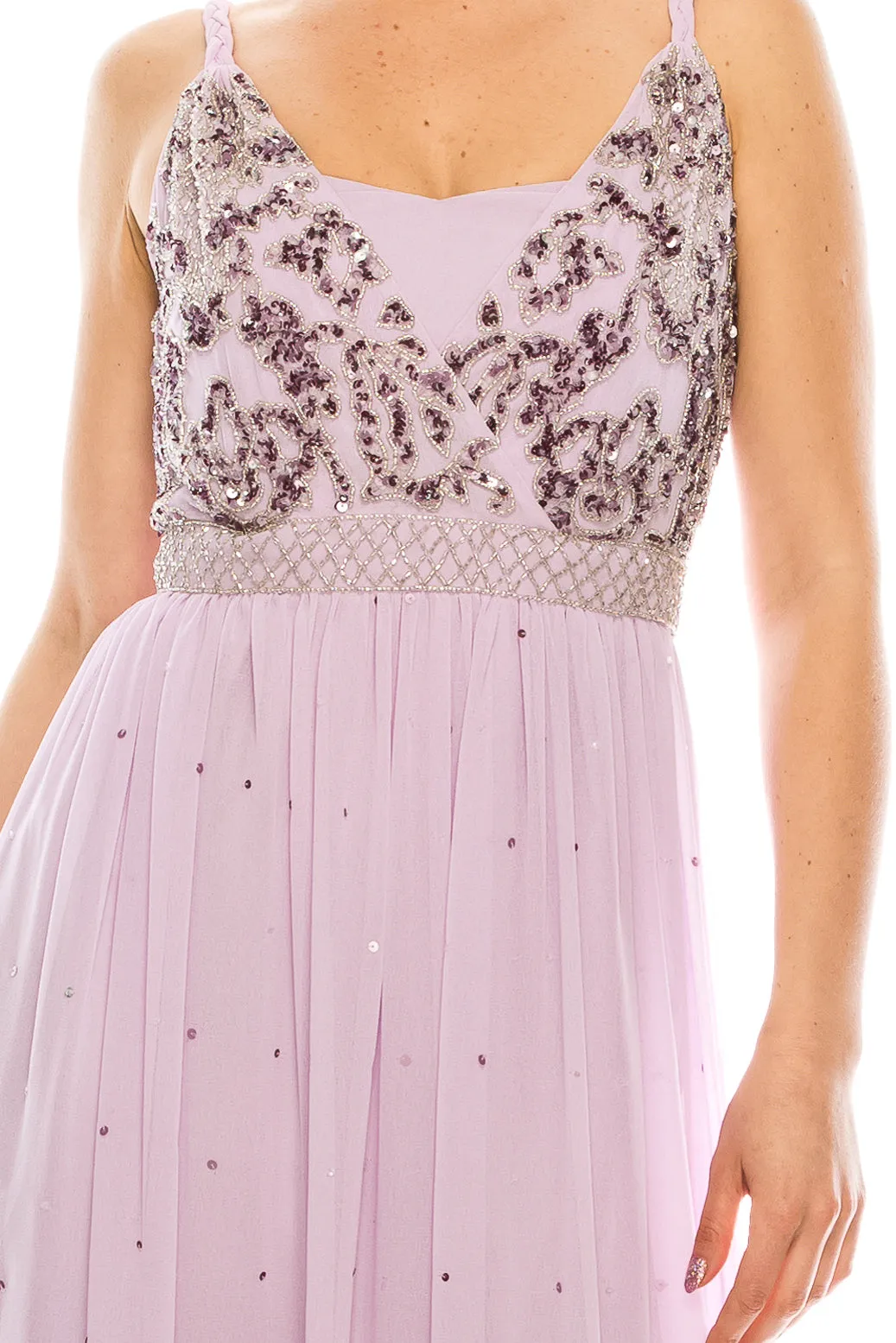 Decode 18 Beaded Bodice Sequined A-Line Dress