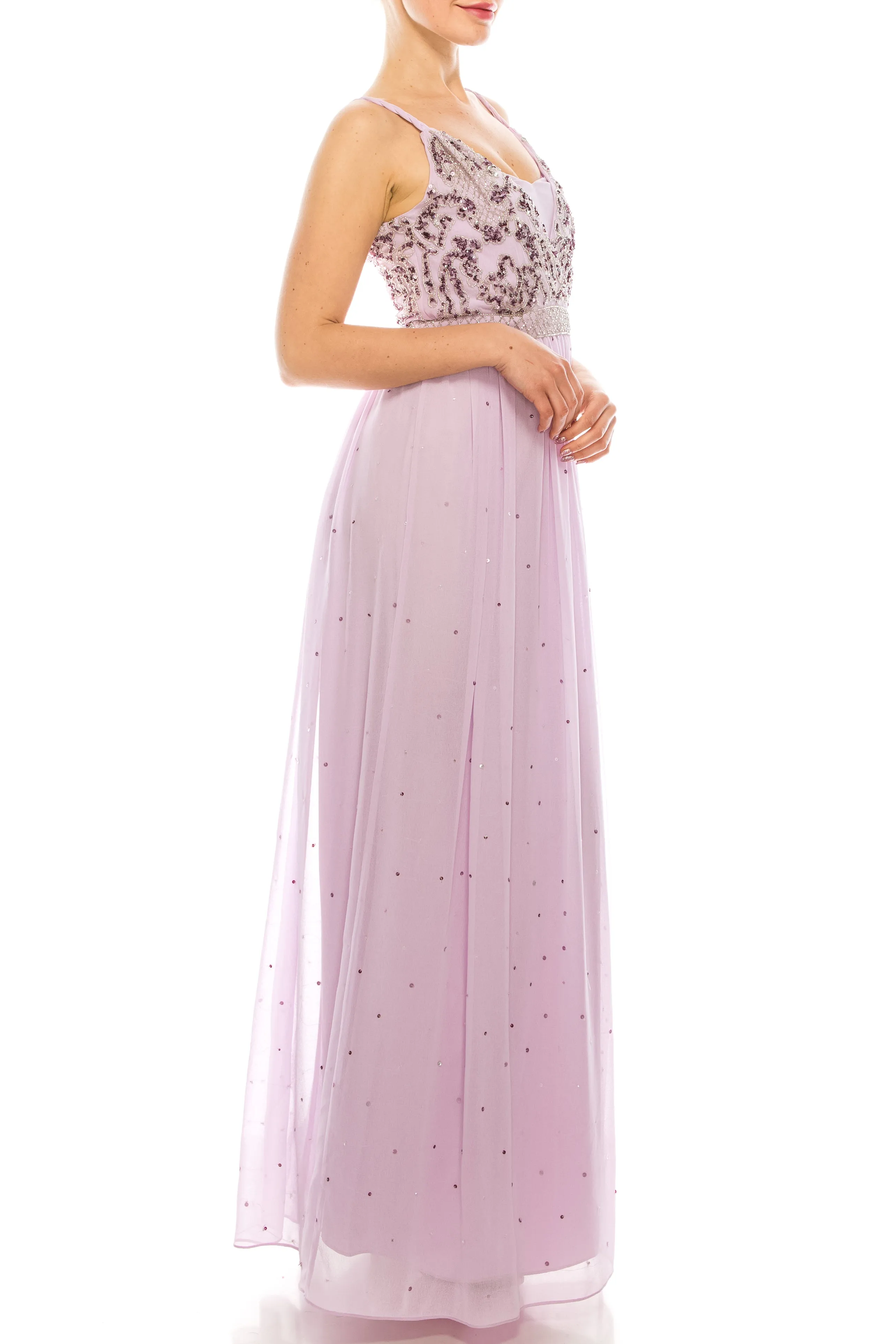 Decode 18 Beaded Bodice Sequined A-Line Dress