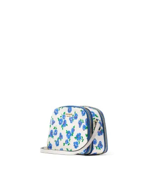 Devin Springtime Blooms Embossed Saffiano Leather Double Zip Dome Crossbody