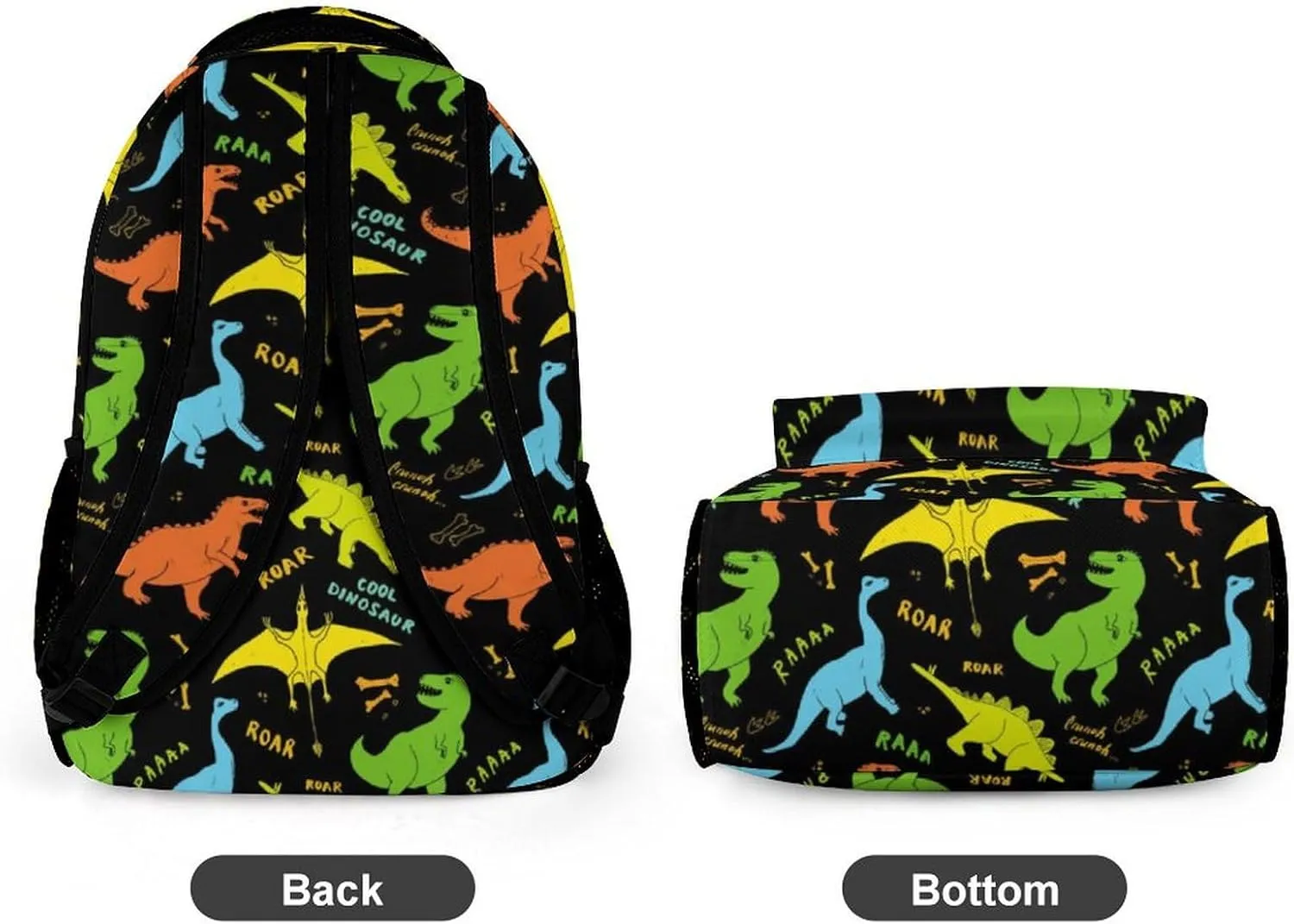 Dinosaur Backpack for Kids Girls Boys School, 16 Inches Cute Jurassic Dinosaurs Theme Bookbag, Adjustable, Lightweight, Large Capacity, Colorful Daily Casual Backpacks