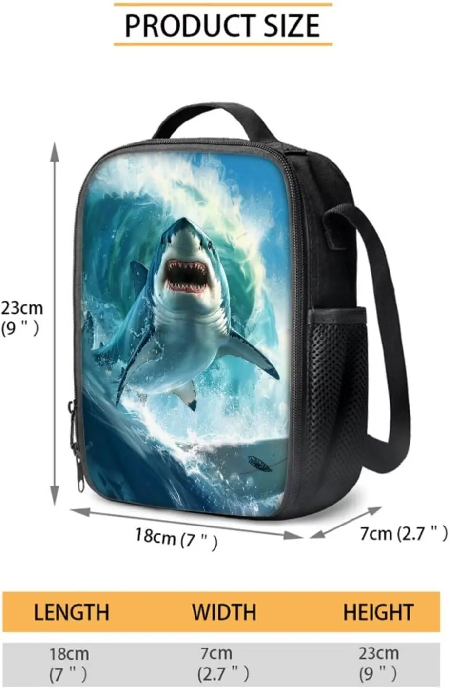 DISNIMO 3D Shark Elementary Backpak with Lunch Box Boys Kids School Bag Set of 3 Cool Middle School Backpacks for Teen Girls Bookbag Back ot School Bag Back Pack Mochilas Para NiñOs
